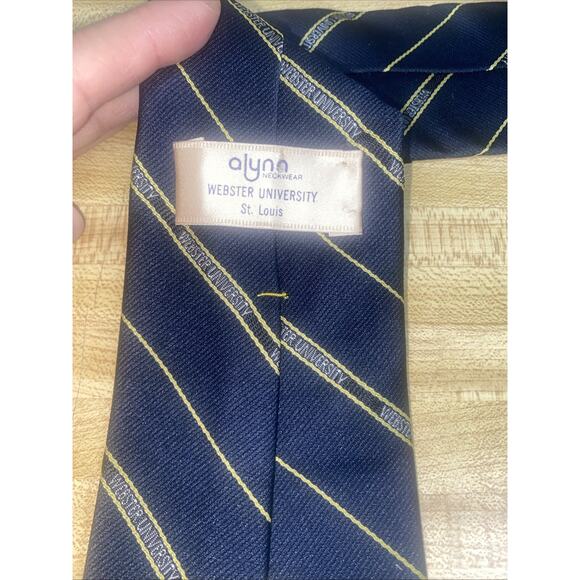 Official Webster University Alynn Neckwear Blue Gold Neck Tie College Missouri - Picture 4 of 8